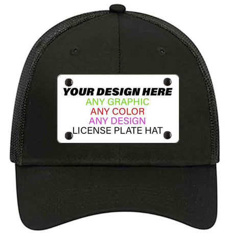 Personalized Design Your Own Custom Novelty Aluminum License Plate Hat | 4" x 2.2" Mounted Hats Mesh Black