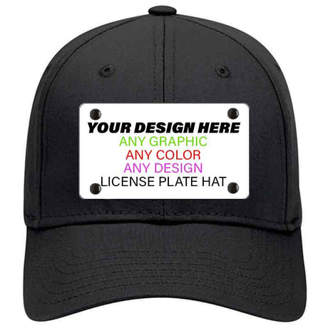 Personalized Design Your Own Custom Novelty Aluminum License Plate Hat | 4" x 2.2" Mounted Hats Cotton Black