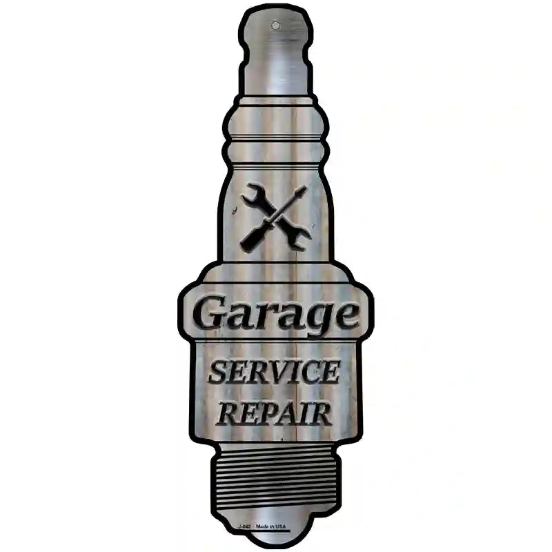 Service Repair Novelty Metal Spark Plug Sign J-042