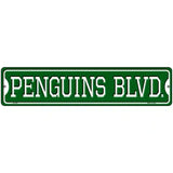 Penguins Blvd Novelty Metal Street Sign 18" x 4" (K)