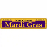 Mardi Gras Purple Novelty Metal Street Sign 18" x 4" (K)