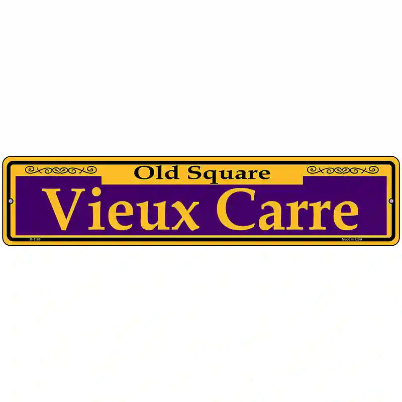 Vieux Carre Purple Novelty Metal Street Sign 18" x 4" (K)