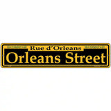 Orleans Street Yellow Novelty Metal Street Sign 18" x 4" (K)
