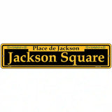 Jackson Square Yellow Novelty Metal Street Sign 18" x 4" (K)