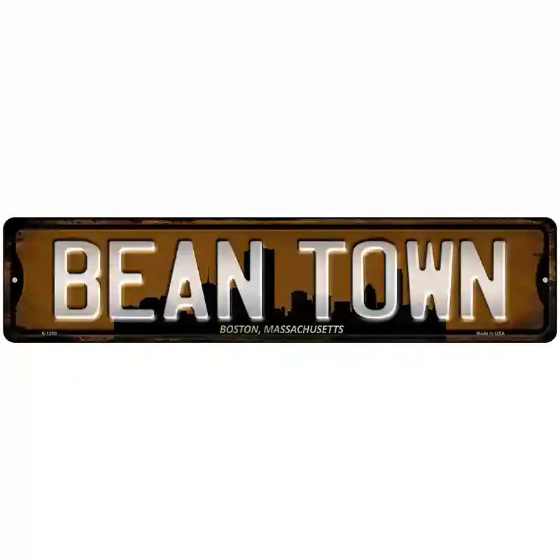 Boston Massachusetts Bean Town Novelty Metal Street Sign 18" x 4" (K)