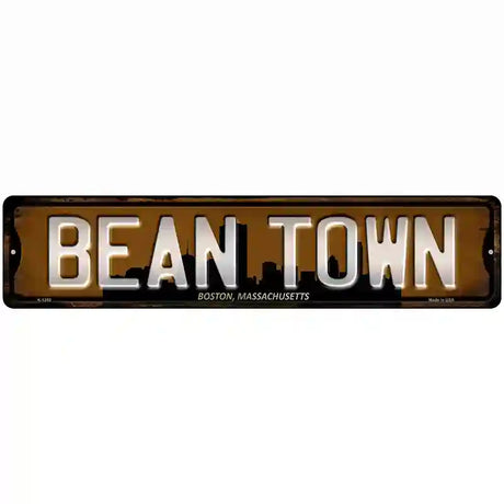 Boston Massachusetts Bean Town Novelty Metal Street Sign 18" x 4" (K)