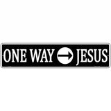 One Way Jesus Novelty Metal Street Sign 18" x 4" (K)