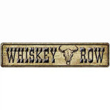 Whiskey Row Skull Novelty Metal Street Sign 18" x 4" (K)