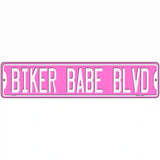 Biker Babe Pink Novelty Metal Street Sign 18" x 4" (K)