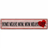 Home Means Mom Novelty Metal Street Sign 18" x 4" (K)