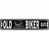 Old Biker Novelty Metal Street Sign 18" x 4" (K)