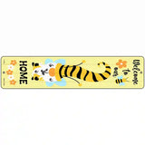 Gnome Bee Welcome Home Vertical Novelty Metal Street Sign 18" x 4" (K)