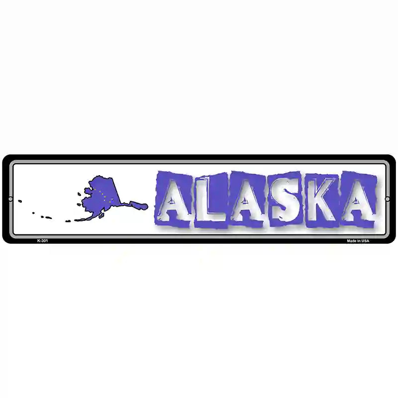 Alaska State Outline Novelty Metal Vanity Street Sign 18" x 4" (K)