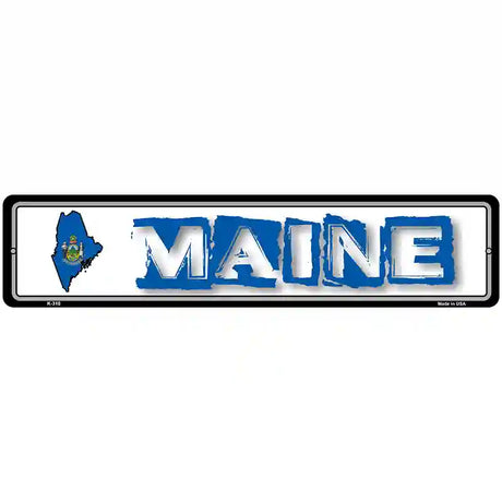 Maine State Outline Novelty Metal Vanity Street Sign 18" x 4" (K)