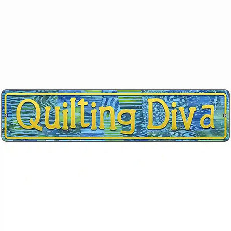 Quilting Diva Metal Novelty Street Sign 18" x 4" (K)