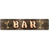 Bar Cocktails Bulb Lettering Novelty Metal Street Sign 18" x 4" (K)