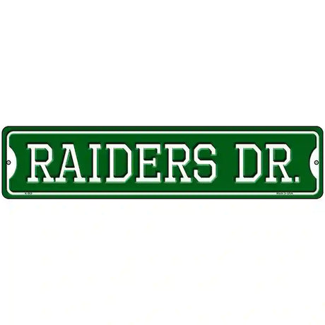 Raiders Dr Novelty Metal Street Sign 18" x 4" (K)