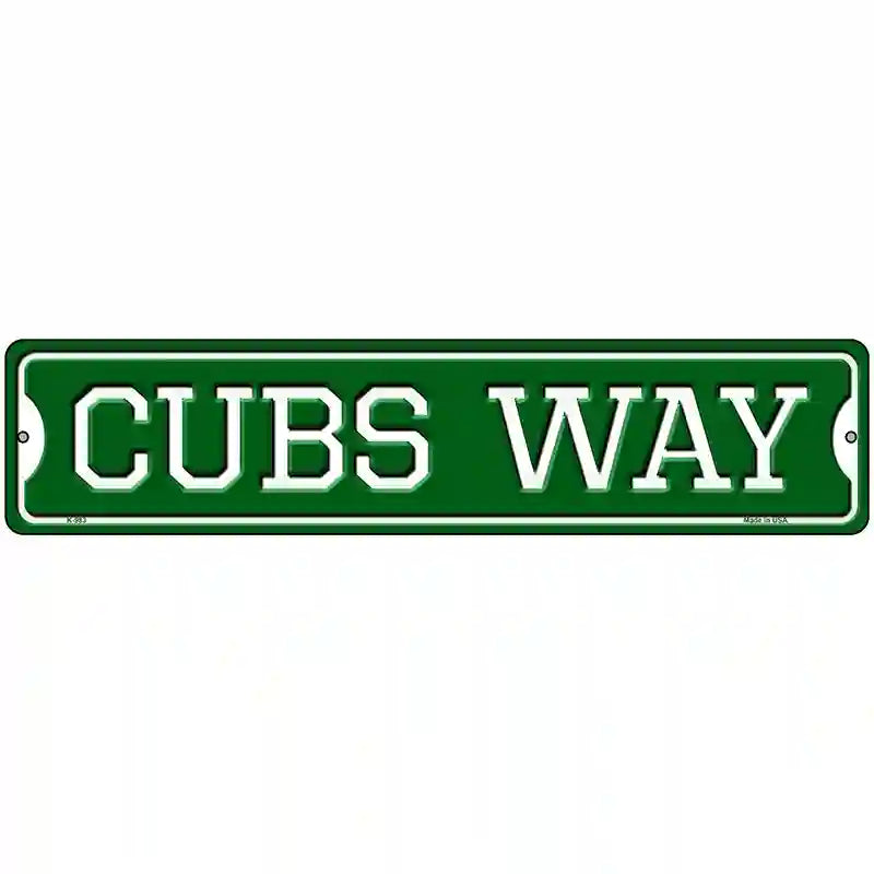 Cubs Way Novelty Metal Street Sign 18" x 4" (K)