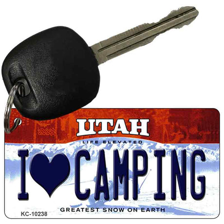 I Love Camping Utah State License Plate Tag Key Chain KC-10238