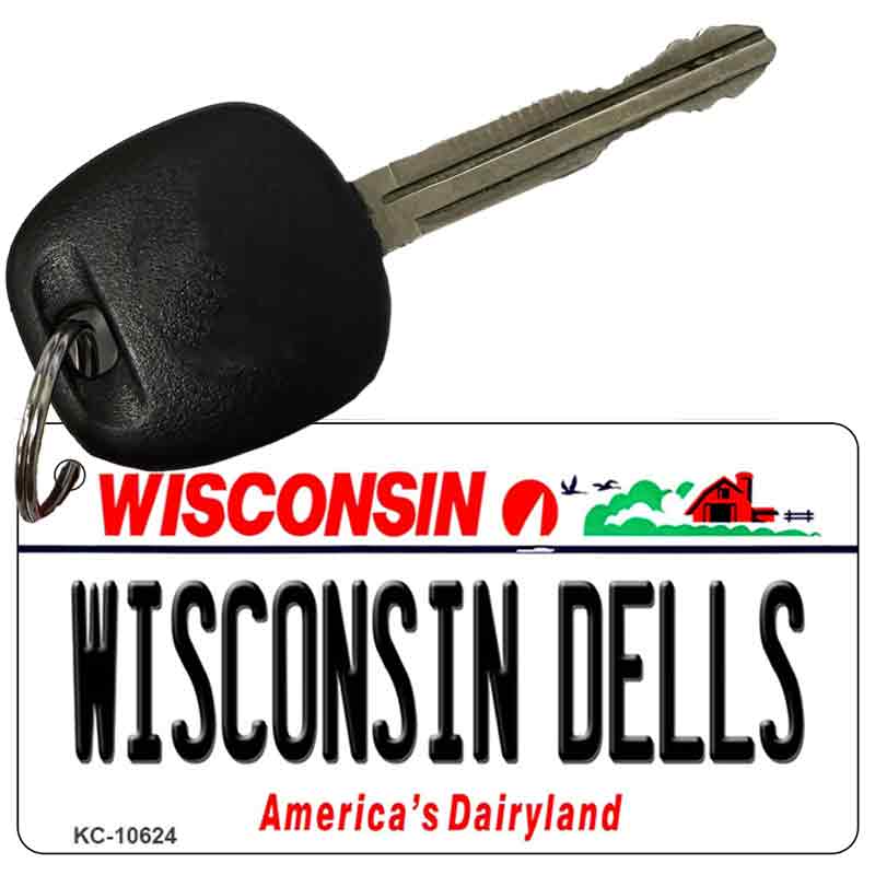 Wisconsin Dells License Plate Tag Novelty Key Chain KC-10624