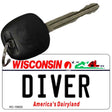 Diver Wisconsin License Plate Tag Novelty Key Chain KC-10633