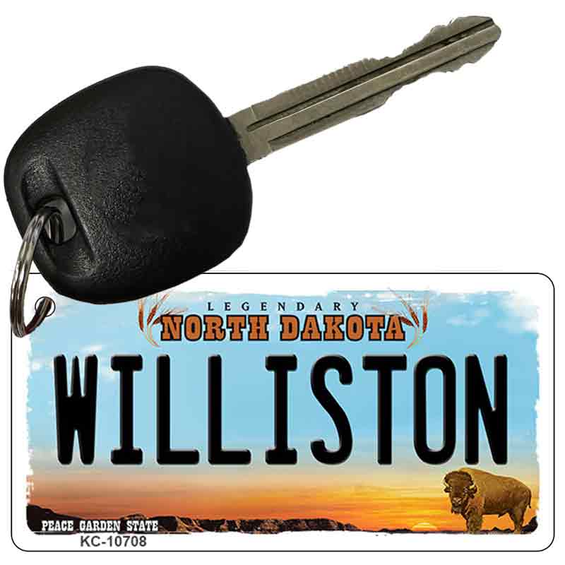 Williston North Dakota State License Plate Tag Key Chain KC-10708