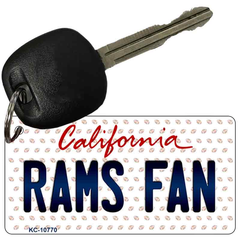 Rams Fan California State License Plate Tag Key Chain KC-10770