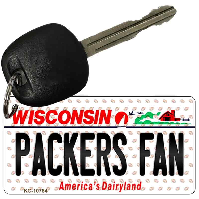 Packers Fan Wisconsin State License Plate Tag Key Chain KC-10784
