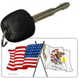 Illinois Crossed US Flag Novelty Metal Key Chain KC-11473