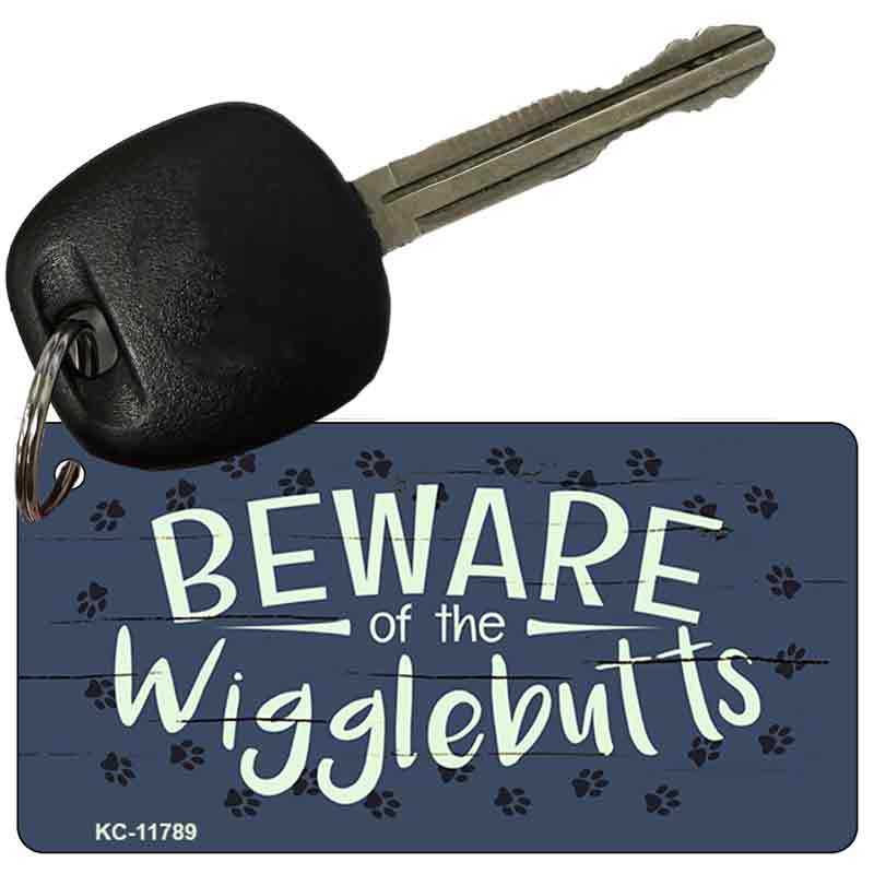 Beware of Wigglebutts Novelty Metal Key Chain KC-11789 2.25" x 1.125" Key Chain (KC)