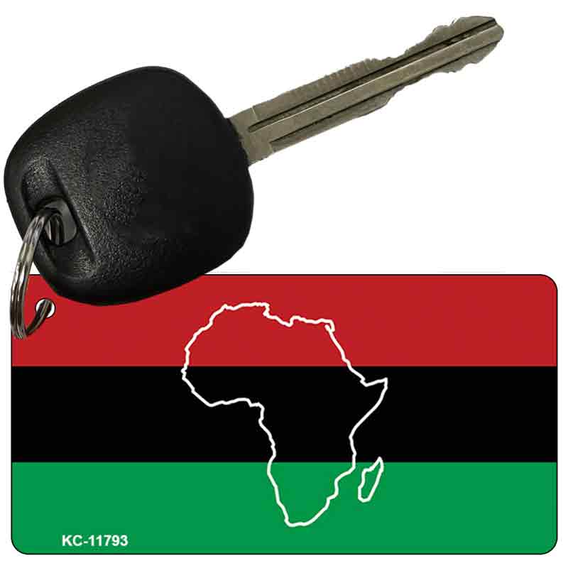 Africa Outline Flag Novelty Metal Key Chain KC-11793 2.25" x 1.125" Key Chain (KC)
