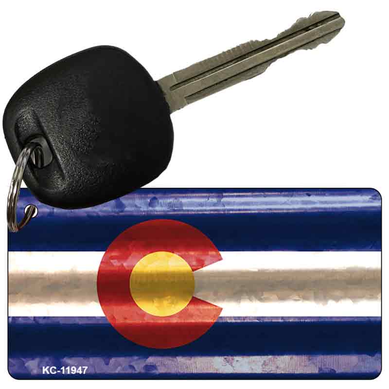 Colorado Corrugated Flag Novelty Key Chain KC-11947 2.25" x 1.125" Key Chain (KC)