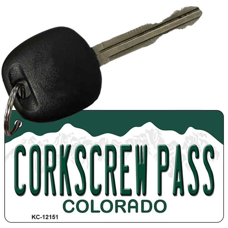 Corkscrew Pass Colorado Novelty Metal Key Chain KC-12151 2.25" x 1.125" Key Chain (KC)