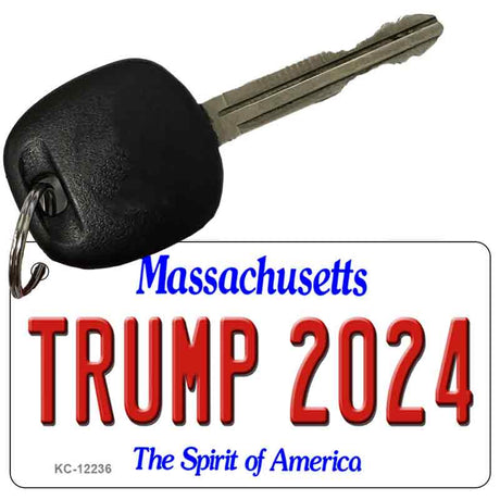 Trump 2024 Massachusetts Novelty Metal Key Chain KC-12236