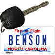 North Carolina Benson Novelty Metal Key Chain KC-12300