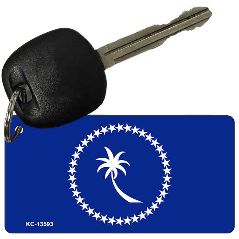 Chuuk Island Flag Novelty Metal Key Chain KC-13593 2.25" x 1.125" Key Chain (KC)