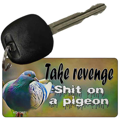 Shit On A Pigeon Novelty Metal Key Chain KC-13671 2.25" x 1.125" Key Chain (KC)