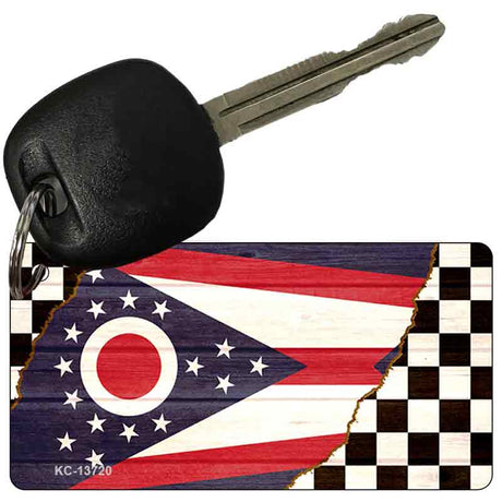 Ohio Racing Flag Novelty Metal Key Chain KC-13720