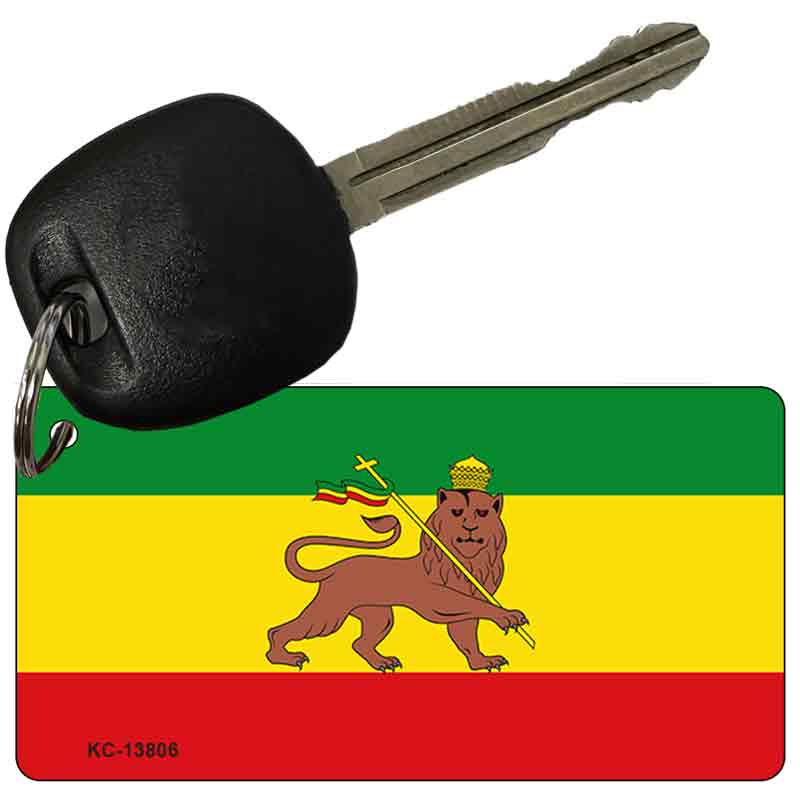 Ethiopia Flag Novelty Metal Key Chain 2.25" x 1.125" Key Chain (KC)