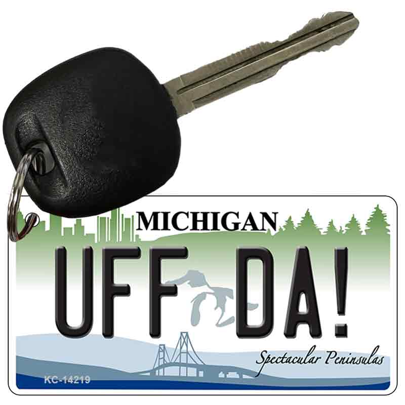 Uff Da Michigan Novelty Metal Key Chain