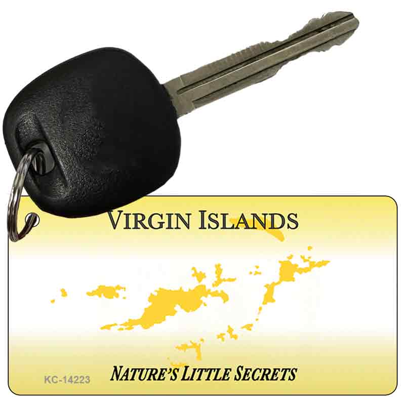 Virgin Islands Blank Novelty Metal Key Chain 2.25" x 1.125" Key Chain (KC)