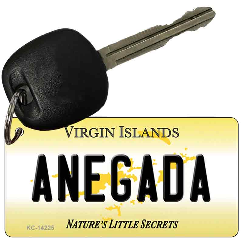 Virgin Islands Anegada Novelty Metal Key Chain 2.25" x 1.125" Key Chain (KC)