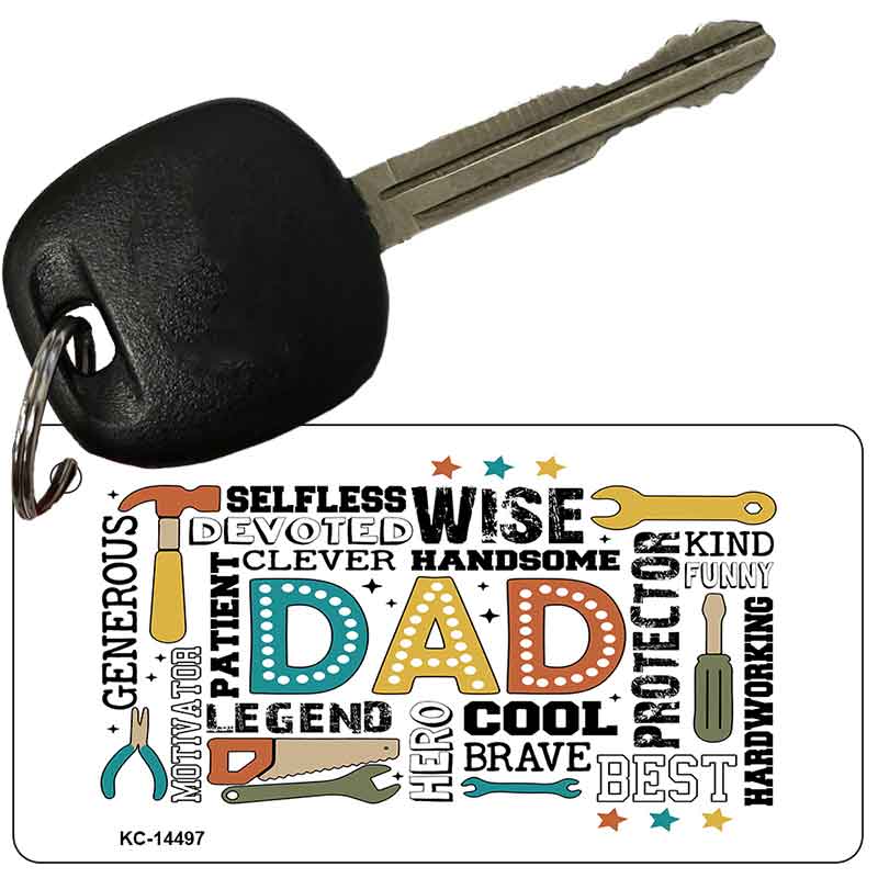 Dad Qualities Novelty Aluminum Key Chain KC-14497