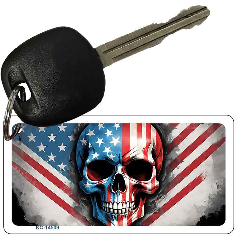 American Skull Novelty Aluminum Key Chain KC-14509