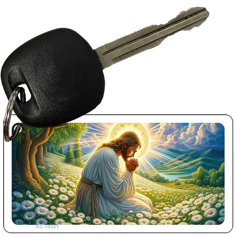 Jesus Praying Novelty Aluminum Key Chain KC-14521