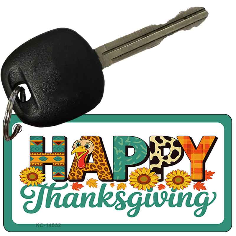 Happy Thanksgiving Novelty Aluminum Key Chain KC-14532