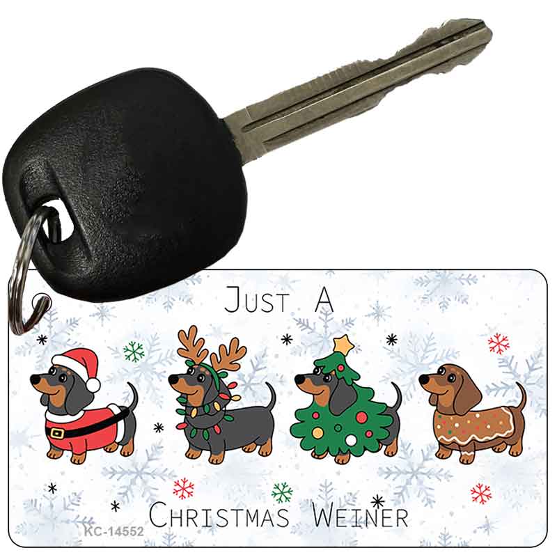 Just a Christmas Weiner Novelty Aluminum Key Chain KC-14552