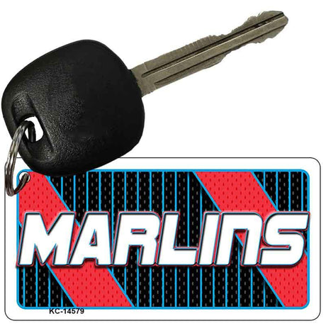 MARLINS Graphic Novelty Aluminum Key Chain KC-14579 2.25" x 1.125" Key Chain (KC)
