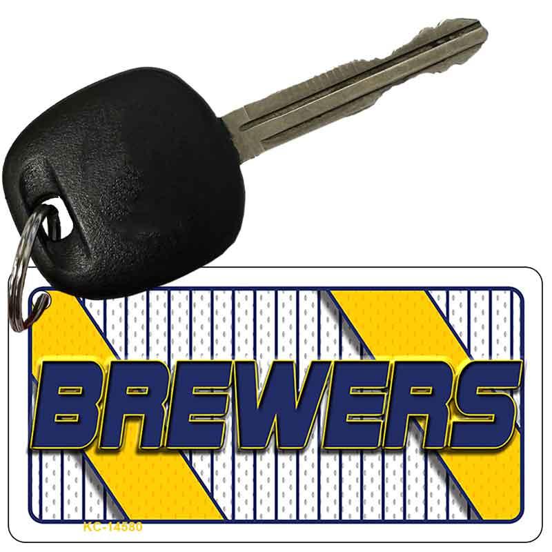 BREWERS Graphic Novelty Aluminum Key Chain KC-14580 2.25" x 1.125" Key Chain (KC)
