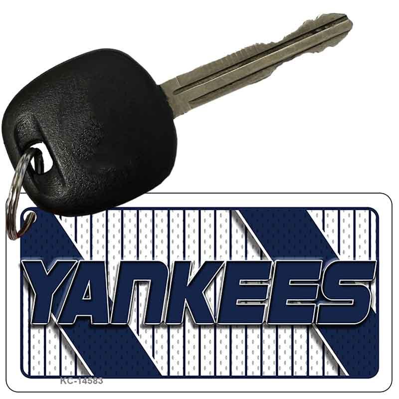 YANKEES Graphic Novelty Aluminum Key Chain KC-14583 2.25" x 1.125" Key Chain (KC)